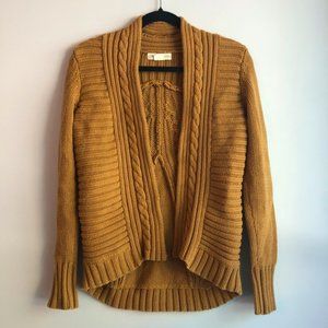 UO Staring at Stars Mustard Cable Knit Cardigan